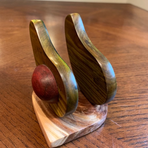 Handmade Wooden Avocados Earthy Small Napkin Holder - Picture 3 of 13